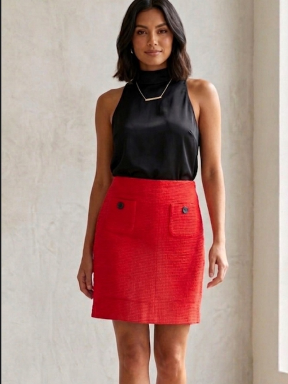 ❤️5/$25 Massimo Red Textured Women's Skirt